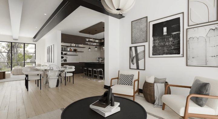 Living room in contemporacy style