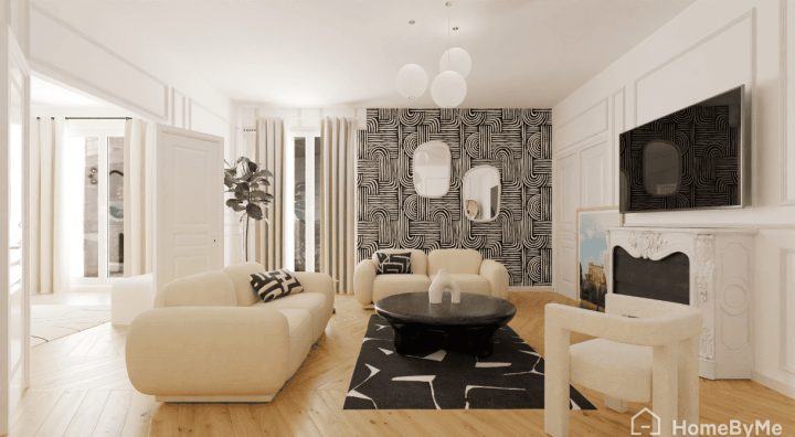 Ideas for living room interior design with curves