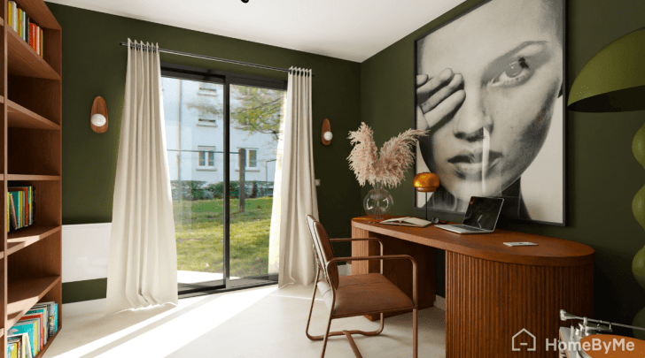 Trendy green home office