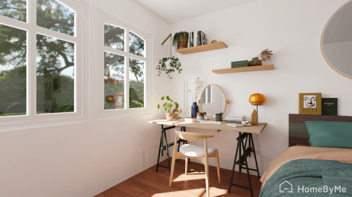 Home design office with good natural light