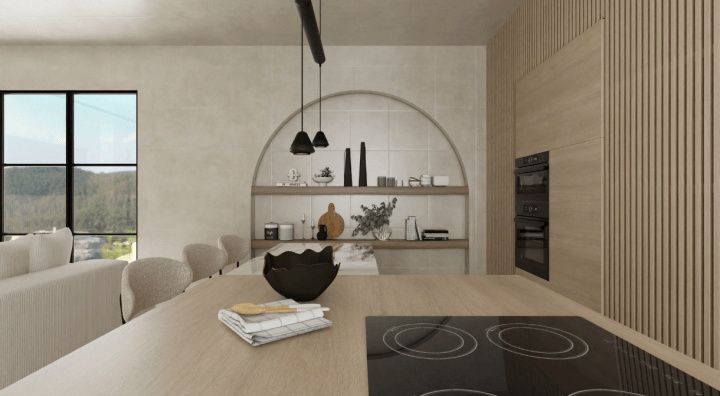 A 3D kitchen plan