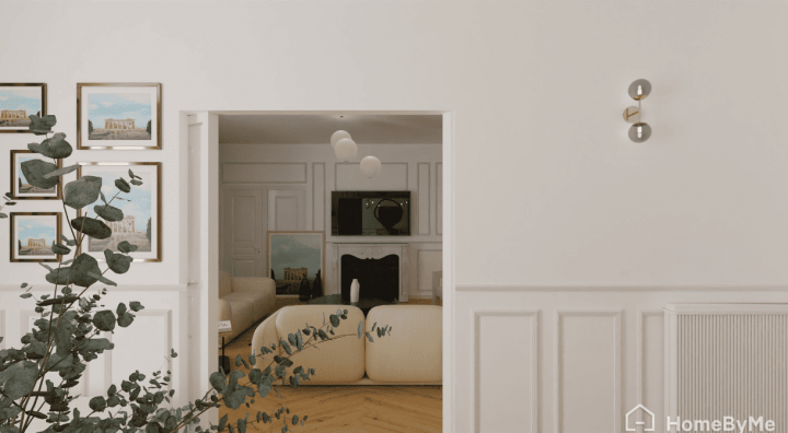 Image of living room interior design with curves